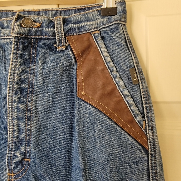 Vintage Cross J Jeans with brown pleather detailing - Picture 3 of 8